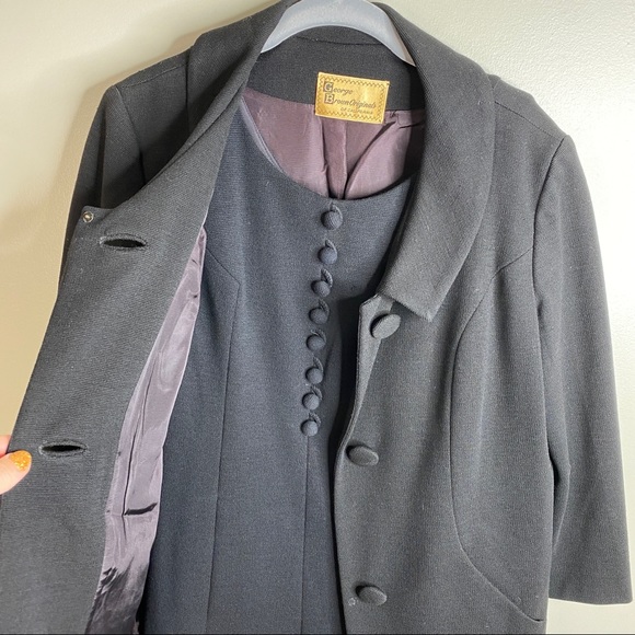 VINTAGE 60s LBD with Overcoat Bundle Black - Picture 6 of 16